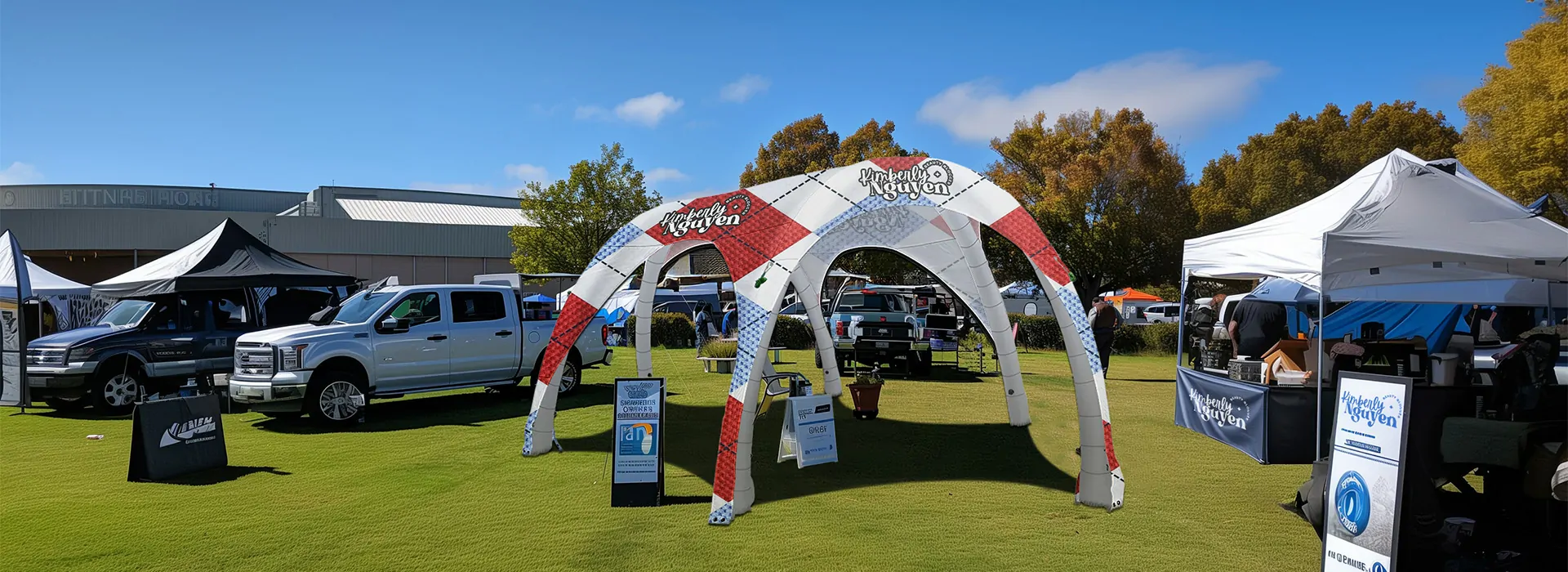 Custom Inflatable canopy tent at an event